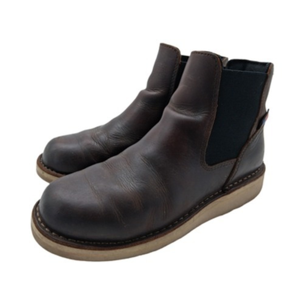 Danner Bull Run Chelsea Boots Mens Size 8 Brown Leather Work Ankle USA Wedge